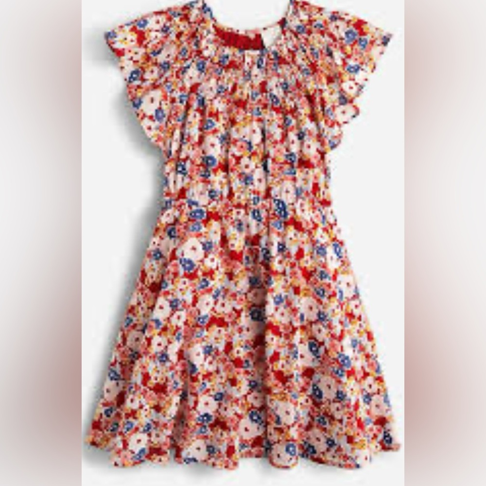 EUC Crewcuts Smocked Flutter Sleeve Dress size 10